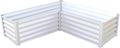 ABSCO The Organic Garden Co. Premium Galvanized DIY 4' x 3' L Shaped Garden Bed with Easy Assembly Superior Drainage Surfmist White Steel Metal Planter Box 12 Walls for All Plants