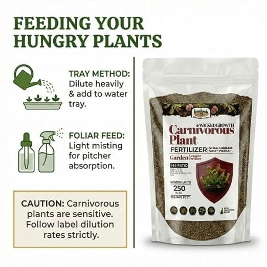 Old Cobblers Farm™ Wicked Growth Carnivorous Plants Fertilizer - Tailored nutrients for Sensitive Insect-Eaters Like Flytraps and Pitcher Plants (5 lbs | 10 lbs | 15 lbs | 20 lbs) (5 lbs)