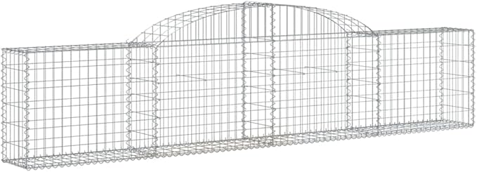 Arched Gabion Planter Baskets Galvanized Steel Metal Boxes for Outdoor Flower Plant Gardening Large Vegetable Growing 118.1x11.8x23.6/31.5 (5 pcs)