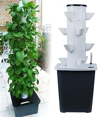 Cultivation hydroponic Cultivation 30 Pods Hydroponics Tower Garden with Hydrating Pump Adapter Net Pots Timer for Fruits and Vege
