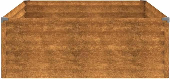 Corten Steel Raised Garden Bed 39.4 x 39.4 x 14.2 in Rustic Planter for Outdoor Flowers &amp Herbs Modern Raised Bed for Patio Balcony &amp Yard