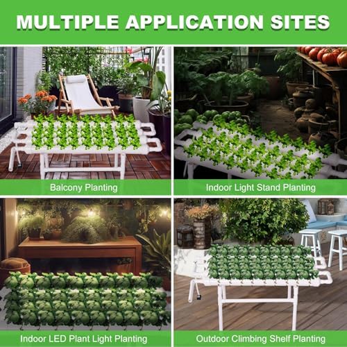 Hydroponics Growing System 1 Levels 36 Sites/Hydroponic Planting Vegetables Garden Tools with Water Pump Timer Nest Basket Growth Sponge for Vegetables Flowers Fruits