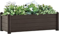 Outdoor Raised Garden Bed PP Planter Raised Garden Boxes Outdoor Planter Box for Vegetables Flowers Herbs Mocha 39.4x16.9x13.8 -197