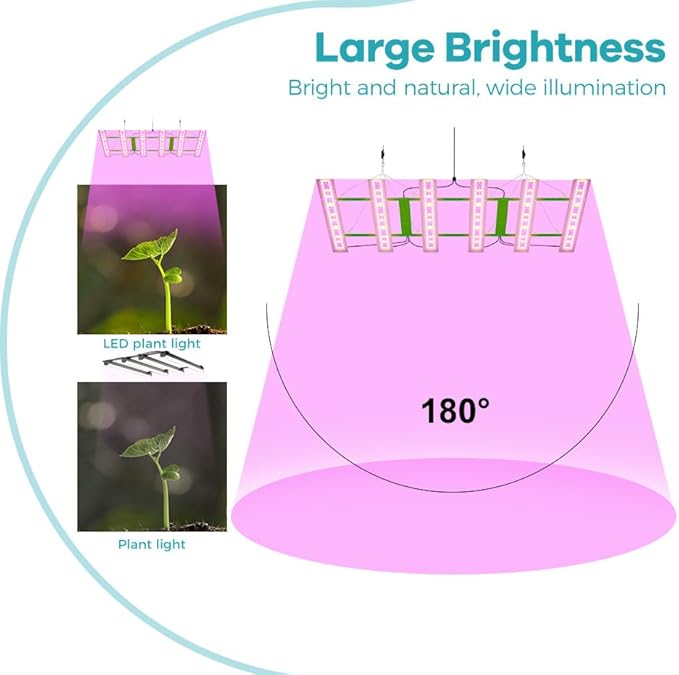 1200W LED Full Spectrum Plant Light 100-277V Hydroponic Fill Lights UV/IR Red Blue Indoor Seeds Grow Lights 110V Succulent Potted Fruit Flower Vegetable Cultivate Lighting US Plug with Hook Hanging