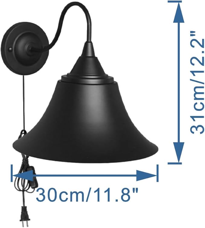 Hook Mounted Plant Light Full Spectrum 4500K 10W Adjusted Light Beam Range 15-60° Industrial Style Black Wall Lamp for Indoor Plants Flowers Growing