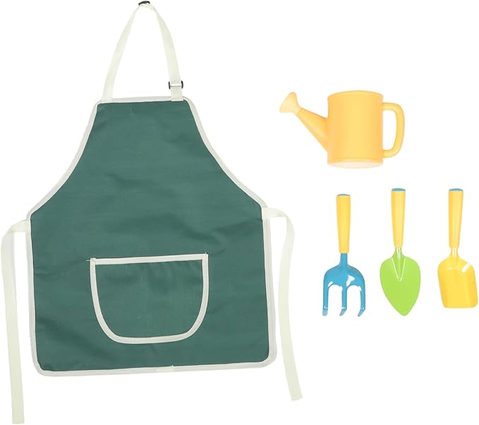 Mipcase Boys and Girls Gardening Tools Set Mini Rake Shovel Watering Can and Apron for Boys and Girls Outdoor Planting Supplies for Toddlers Gardening Fun