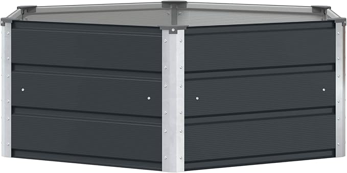 Outdoor Metal Raised Garden Bed Steel Planter Box for Gardening Vegetables Fruits Flowers Easy Assembly 50.79 x 50.79 x 17.72 in Anthracite-802