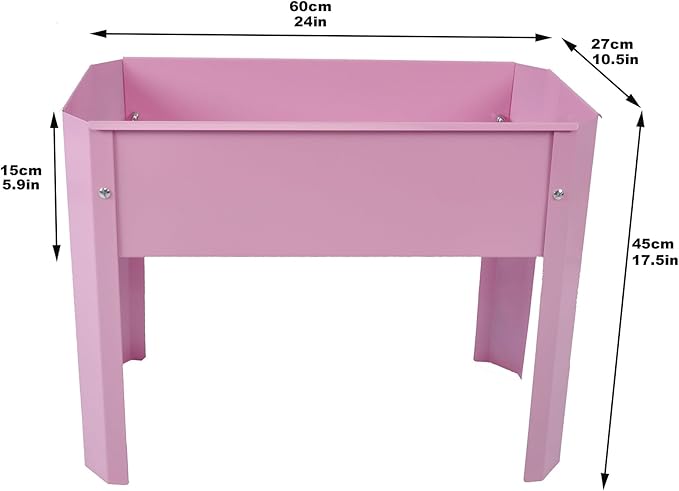 Galvanized Raised Garden Bed 24x10.5x17.5 Inch 2pcs Elevated Metal Planter Box with Legs for Vegetable Flower Herb Outdoors Backyard Patio Balcony 2pcs Pink