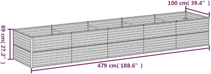 vidaXL Raised Garden Bed Outdoor Planter Box for Vegetables Flowers Planter Stand Garden Pot for Patio Backyard Outdoor Corten Steel