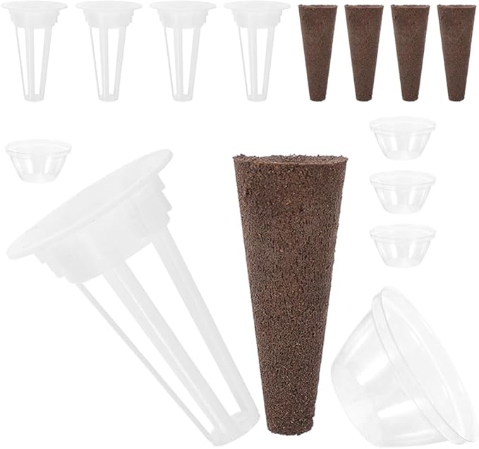 VANZACK 5sets Hydroponic Grow Basket Kit Humidity Domes for Soilless Plants for Indoor Gardening Includes Net Pots and Growing Accessories