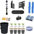 Hydroponic System RDWC 5GAL Kit 5-Bucket Hydroponic System with Air Pumps Nutrients Net Pots &amp Water Reservoir (Hose 1/2)