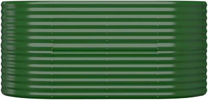 60 x 60 x 26.8 in Oval Green Powder-Coated Steel Raised Garden Bed Large Outdoor Planter Box for Vegetables Herbs &amp Flowers Sturdy Elevated Garden Beds for Balcony Patio or Yard