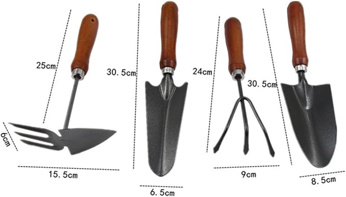 VICASKY 1set Mini Paint Spatula Garden Tools Small Cultivator Plant Tool Steel Edging Shovel Gardening Spade Weeding Planting Garden Trowels Hand Tool Hand Shovels for Digging Wooden 4pcs