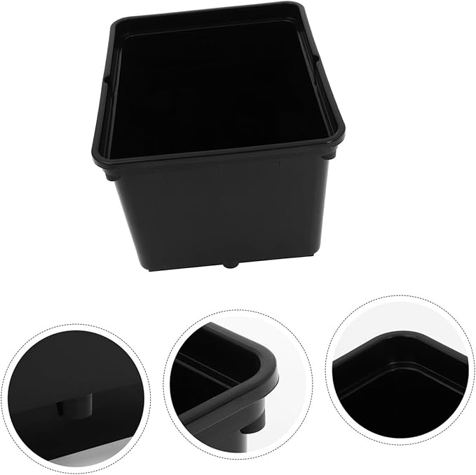 POPETPOP 1set Soilless Cultivation Barrels for Hydroponic Gardening Vegetable and Fruit Planting Nursery Boxes Black No Lid for Indoor and Outdoor Plant Growth