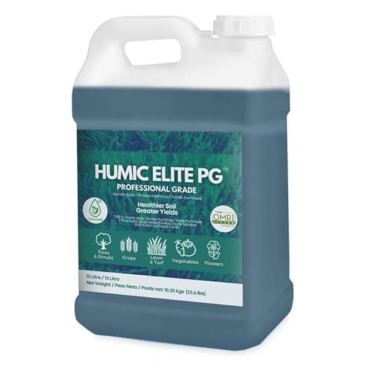 Humic Acid Organic Lawn Fertilizer - Fulvic Humic Mineral Blend for Trees Shrubs Ornamentals Vegetables &amp Crops - FoliarTech 2.6 Gallons