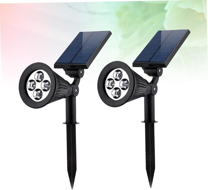 2pcs Lights Decorative Ground Plug Outdoor Solar Spotlights for Garden Pathway