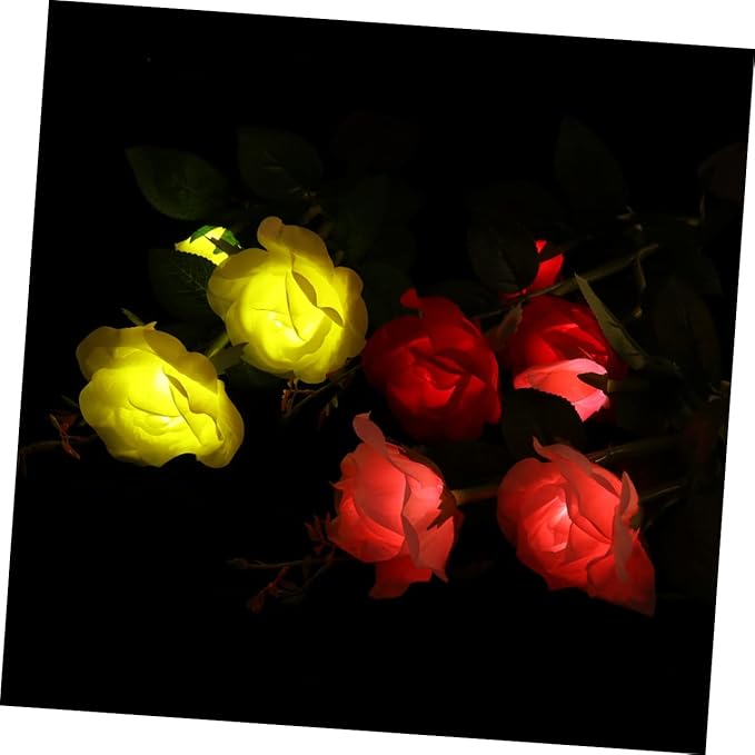 Head Solar Led Rose Light Garden Decorative Outdoor Spotlight for Flowers Solar-Powered Landscape Lamp Auto Off for Wedding