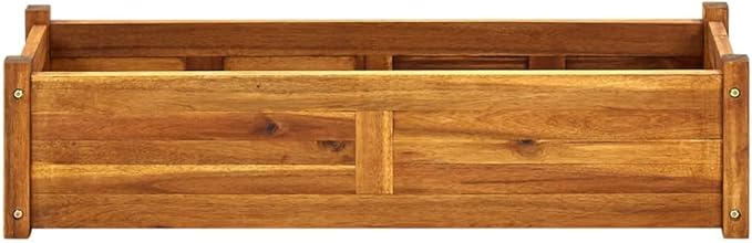 Acacia Wood Garden Raised Bed Durable Outdoor Herb Garden Planter Box for Gardening Vegetables 39.4x11.8x9.8-228