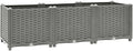 Light Grey Polypropylene Raised Garden Bed 47.2x47.2x15.0 inch Planter for Outdoor Plants Durable Basketweave Textured Finish Easy Assembly for Patio Deck Balcony