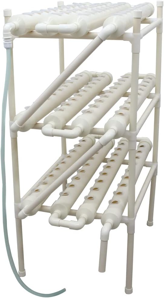 Hydroponic Grow Kit Hydroponics Growing System 108 Sites 12 Food-Grade PVC-U Pipes 3-Layers 4-Row Indoor Planting Kit with 110V Water Pump Timer for Growing Vegetables Flowers Plants