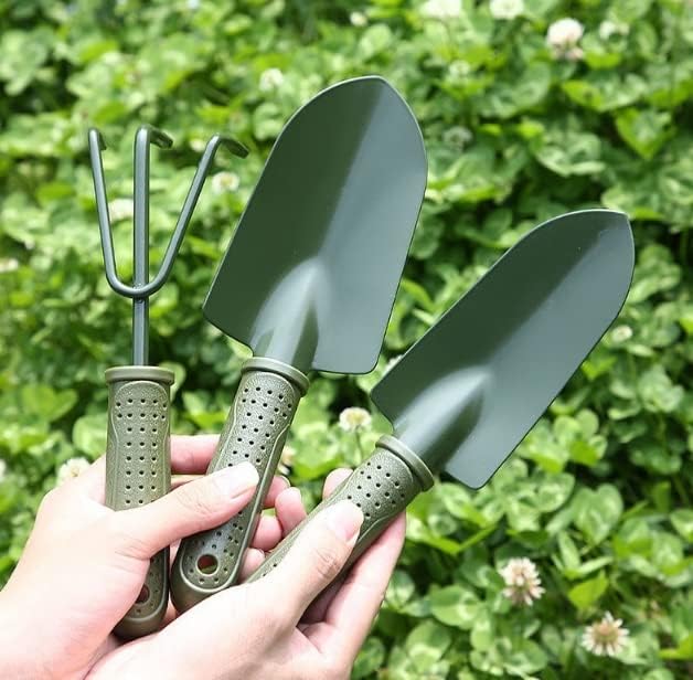 Garden Tools Set 3 Pieces Gardening Hand Kits Garden Accessories Stainless Steel Loose Soil Pot Planting Flowering Tool for Gardening Pruning Pot Planting