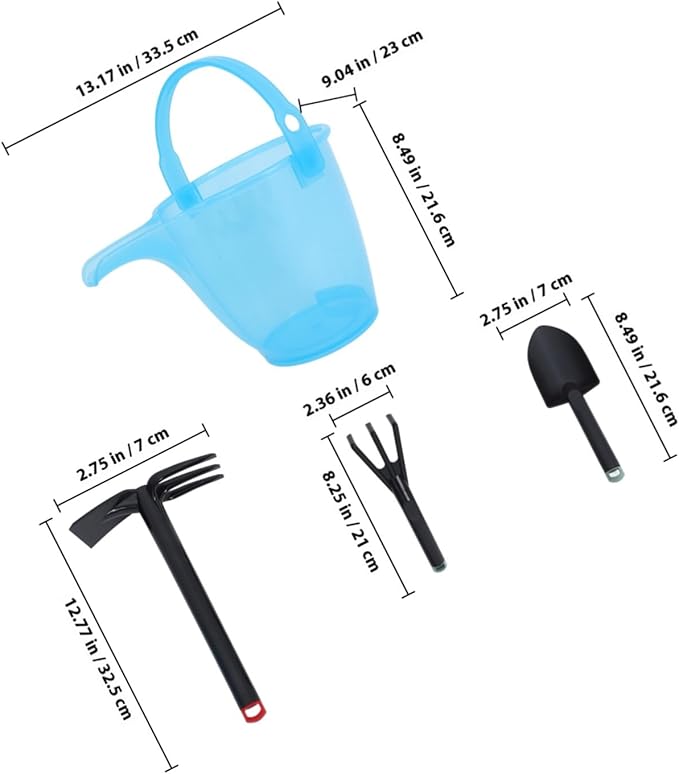 TOYANDONA Gardening Tool Set Compact Plastic Shovel Fork Rake Bucket for Beach Digging Outdoor Fun Educational Gardening Activities Portable Multipurpose Hand Tools for Boys