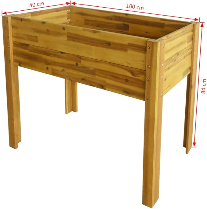Wooden Raised Garden Raised Bed Solid Acacia Wood Planter Box Stand for Backyard Patio Balcony Elevated Garden Box for Vegetable Flower Herb
