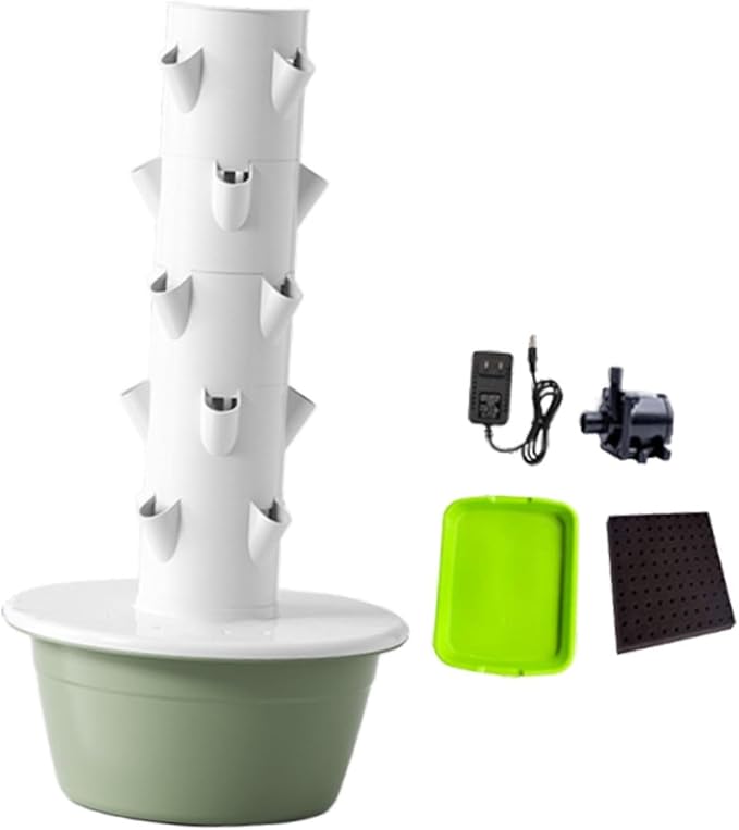 Hydroponics Growing System Kit Hydroponic Tower Germinating Container Vertical Planter Plant Germination Kit for Peppers Green S