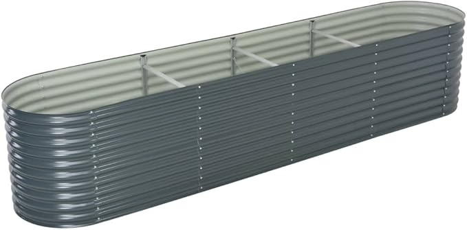 Garden Raised Bed 157.4x31.4x31.8 Galvanized Steel Gray