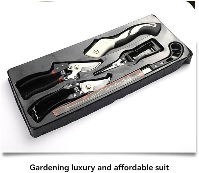 5-Piece Heavy-Duty Carbon Steel Garden Tool Set with Pruning Shears &amp Folding Saw for Gardening &amp Tree Trimming