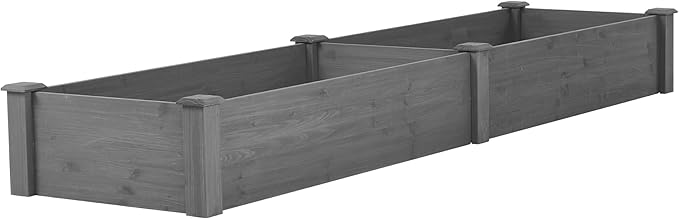 Large Elevated Garden Bed 96x28x10 Inches Sturdy Metal Outdoor Planter Box for Backyard &amp Patio - Modern Design Tool-Free Assembly Raised Garden for Landscaping &amp Growing Plants