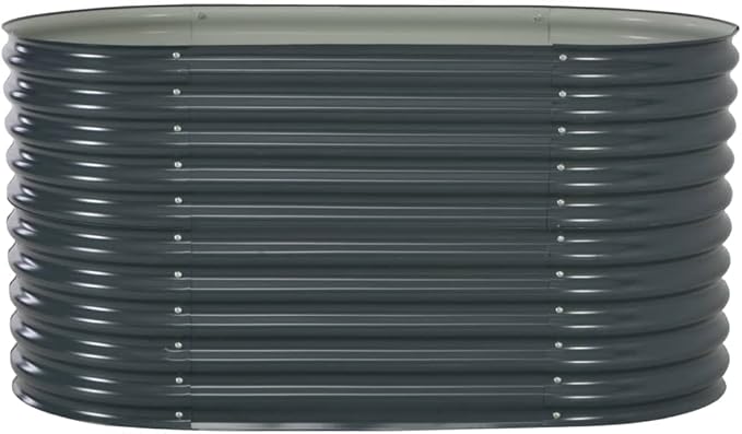 Garden Raised Bed 62.9x31.4x31.8 Galvanized Steel Gray
