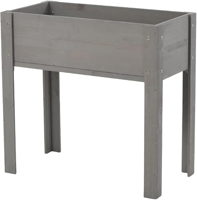 31X31X16 Inch Raised Garden Bed with Legs Solid Wood Grey Bigger &amp Sturdier Planter Raised Bed Outdoor Plants Flowers Fruits Vegetable Herb Growingg Seasonal Garden Upgrade