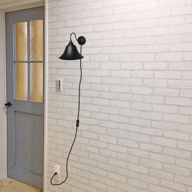 Hook Mounted Plant Light Full Spectrum 6000K 25W White Light Timing Plug in Cord Industrial Style Black Wall Lamp for Indoor Plants Flowers Growing
