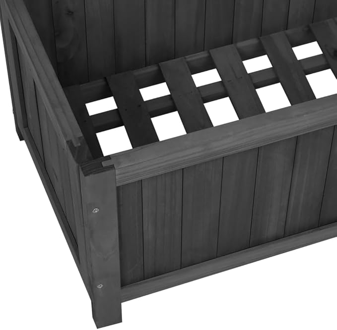 Black Firwood Trellis Planter 27.6 Raised Garden Bed Outdoor Rustic Elevated Planter Box for Balcony Patio Climbing Plants