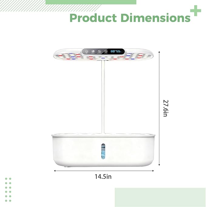 Hydroponic Growing System Kit Led Light 9 Pods Ab Fertilizer 37 X 12.5 X 70 Cm