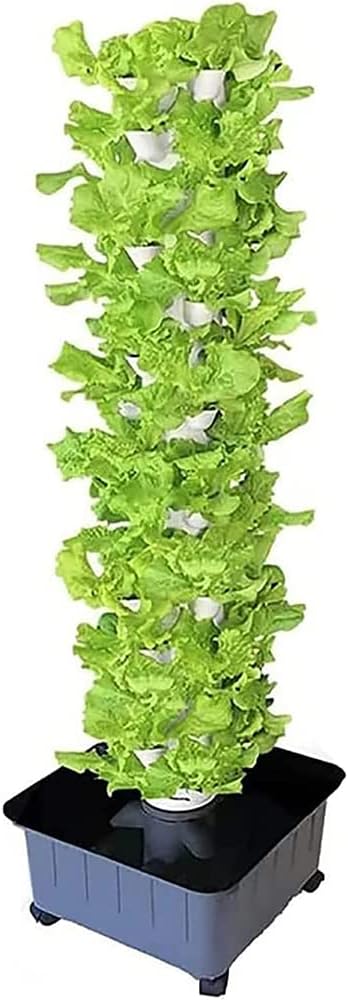 Hydroponic Tower Growing Sytem Vertical Grow Tower with Pump and Movable Water Tank 45 Plants Sites