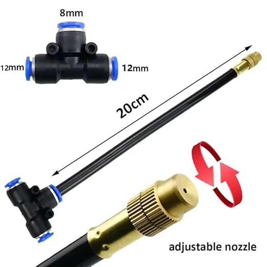 Drip Irrigation Kit Automatic Watering System for Potted Plants 360 Degree Adjustable Copper Micro Sprinklers Quick Connect Tubing Fittings for Garden Lawn Patio Balcony(20 Nozzles)