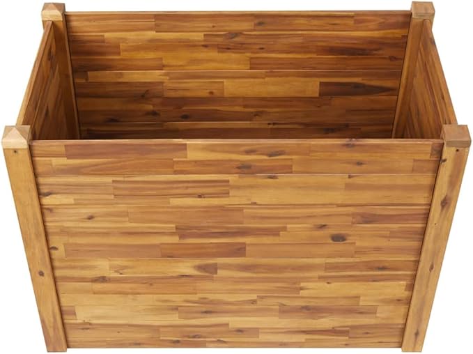 Garden Raised BedWood Planter Raised BedsGardening PotsPlant BoxPlantersBox PlanterDistinctive Stackable Designfor Backyard Patio Balcony 43.3x23.6x33.1 Solid Acacia Wood