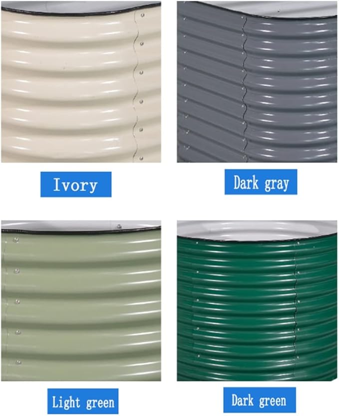 Thicker Round Galvanized Raised Garden Bed Kit Round Large Planting Box Rubber Strip Edging Planter Raised Beds for Planting Herbs and Flowers Diameter 107cm (Color : Gray Size : 107x43cm)
