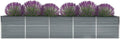 Garden Raised Bed Galvanized Steel 157.5x31.5x17.7 Gray