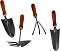 Happyyami 4pcs Mini Garden Tool Set with Thickened Iron Spades and Handles Planting Shovels for Seedling Transplanting Weeding and Cultivating Flowers and Vegetables