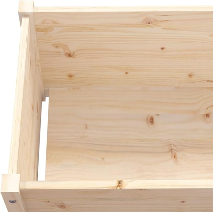 Large Solid Wood Pine Planter Box for Outdoor Gardening - 78.7 Raised Flower Bed for Plants Vegetables - Garden Planting Trough
