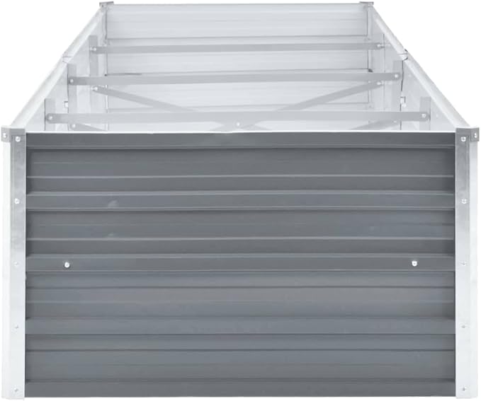 Garden Raised BedElevated Planter BoxRaised PlanterGarden BoxGarden BedPlanterfor Backyard Patio to Grow Vegetables Herbs and Flowers Galvanized Steel 126x31.5x17.7 Gray
