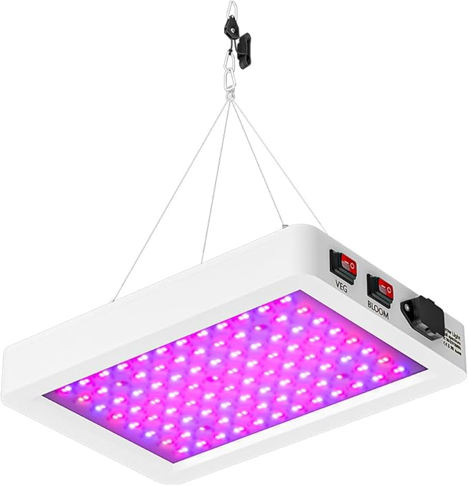 300W LED Plant Gorwing Light Full Spectrum Planting Panel Lamps Veg/Bloom 2Modes AC100-277V Indoor Seed Fill Lamp Red Blue Potted Vegetables UV IR Greenhouse Tent Hydroponic Lighting with Hook US Plug