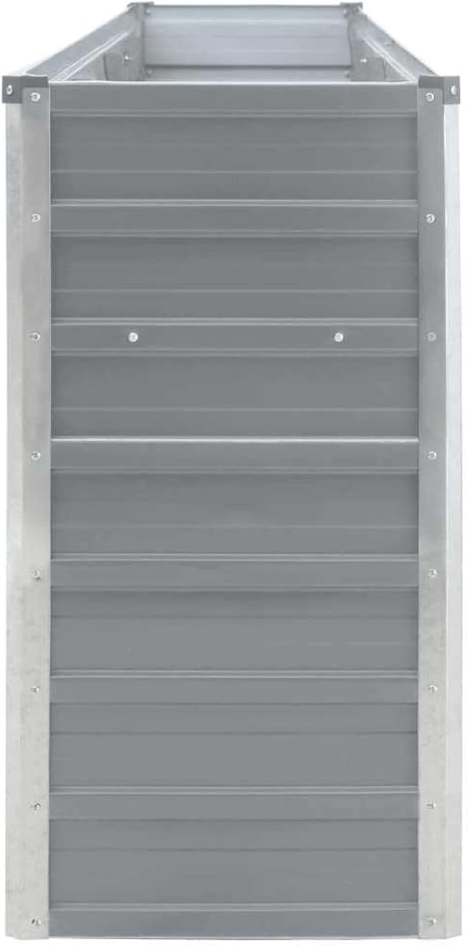 Durable Galvanized Steel Raised Bed Planter - Large Deep Easy Assembly Gray Finish