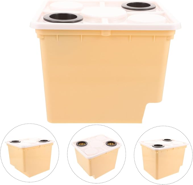 Hydroponic Vegetable Basket Sturdy Plastic Planters for Greenhouses Soilless Cultivation Baskets 2 Holes Lid
