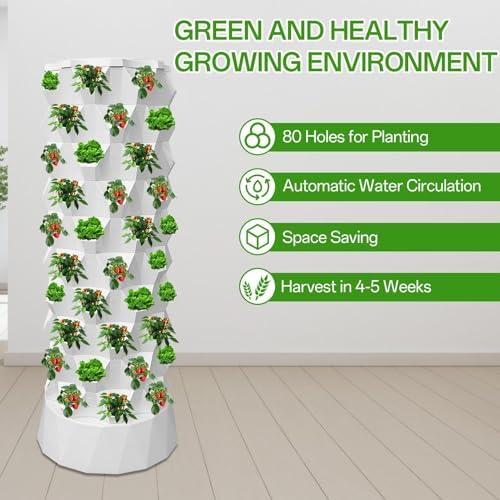 Tower Hydroponics Growing48-Plants Indoor Vertical Tower KitIndoorIncluding SmartWater PumpVertical Hydroponic Tower for ing Lover