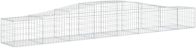 Galvanized Iron Gabion Basket Set of 3 Silver Rectangular Raised Garden Fence Panel 157.5 x 157.5 x 23.6 in Easy Assembly Retaining Wall for Outdoor Patio Yard Landscaping