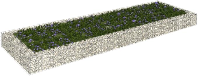 Gabion Raised BedOutdoor Garden GabionsStone BasketsPlanters Raised Vegetable BedsGalvanized Steel 118.1x39.4x7.9